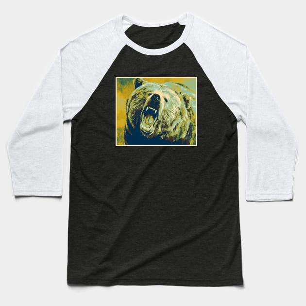 Bear Roar Pop 1 Baseball T-Shirt by Korvus78